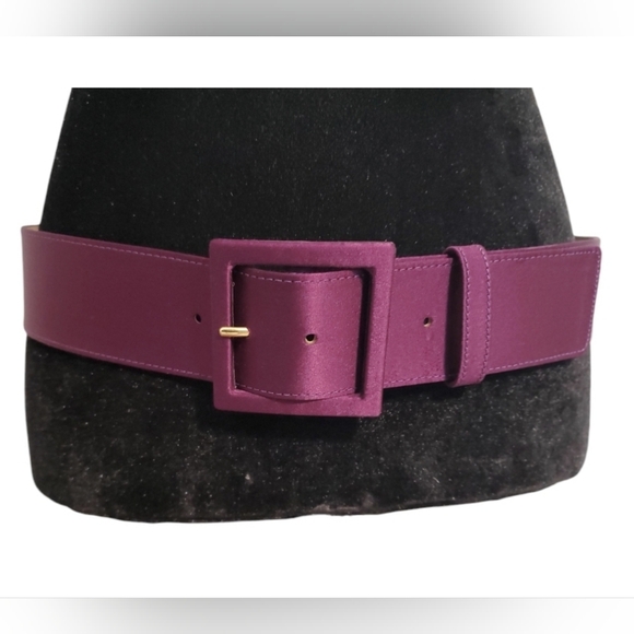 Saint John Violet Purple Leather and Cloth Belt - Picture 2 of 10